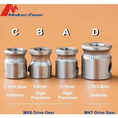 1PC MK8 MK7 Drive Gear for 1.75mm 3mm Filament 3D Printer Reprap Extruder Pulley 5mm Shaft