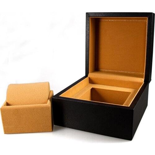 Luxury Single PU Leather Watch Box Organizer Jewelry Display Case for Men Women Black