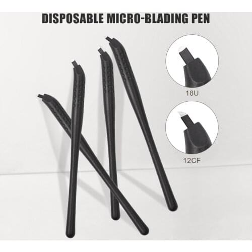 Biomaser Microblading Pen With 18U Shap Pins Micro Blade Permanent Makeup Embroidered Eyebrow Tattoo Manual Pen Tebori Machine