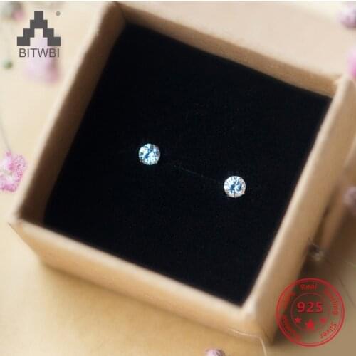 925 Sterling Silver Earrings Diamonds Fashion Simple Personality Small Earrings Men And Women Couples Mini Ear Bone Studs Gifts