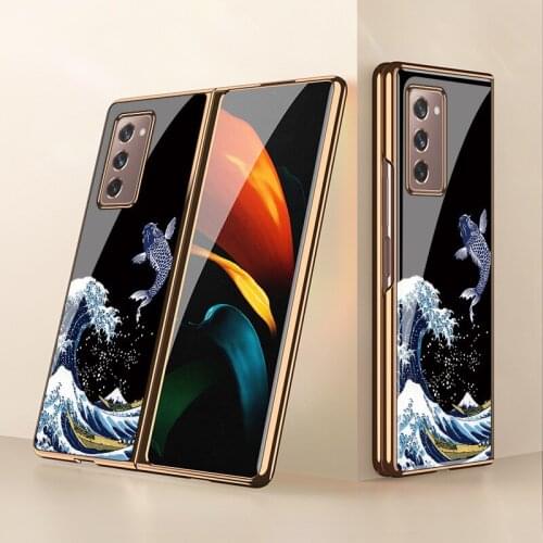 For Samsung zfold2 case Galaxy Z fold2 folding case sm-f9160 glass plated mens style