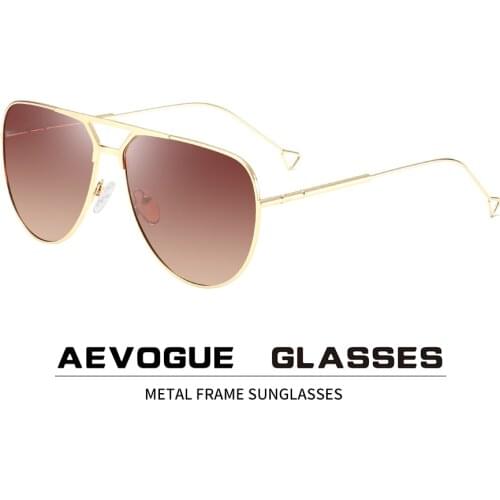 AEVOGUE Men Pilot Sunglasses Brand Designer Summer Style Two Beams Unisex Polarized Sun Glasses UV400 AE0885