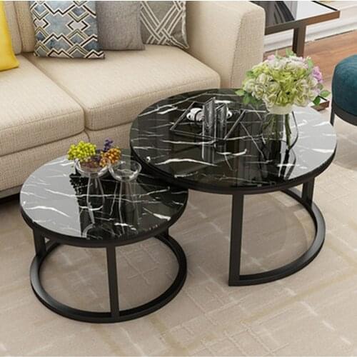Table northern Europe fire stone table size combination household side table simple living room small house creative round glass