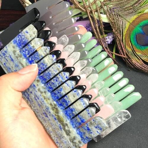 High Quality Natural Amethyst Rose Quartz Crystal Comb Wide Tooth Hair Health Massage Combs Healing Gemstone Gifts Collection