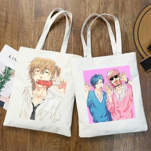 Yarichin Club Japanese Anime Aesthetics New Art Canvas Bag Totes Simple Print Shopping Bags Girls Life Casual Pacakge
