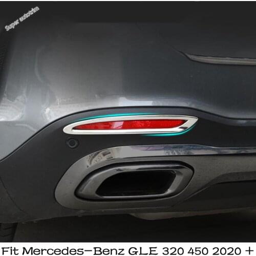 Rear Tail Fog lights Lamp Foglight Shade Frame Cover Trim 2PCS For Mercedes-Benz GLE 320 450 2020 2021 ABS External Spare Parts