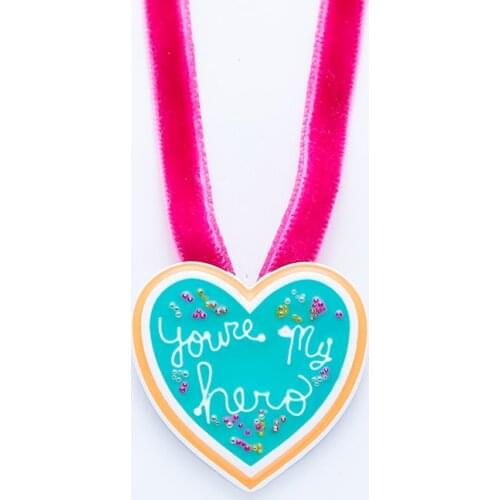 You're My Hero Necklace Medal Pendant Wreck Necklaces Ralph Vanellope Costume Cosplay Rope Necklaces Trendy Jewelry Gift Girls