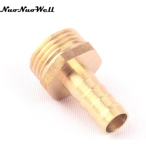 1pcs NuoNuoWell Brass 1/2"-10mm Male Straight Hose Connector Garden Irrigation Watering Pipe Metal Adapter Coupler Fittings