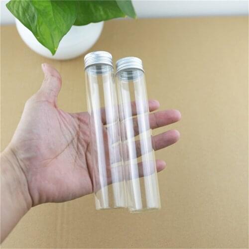 12 pieces 30*150mm 80ml Mini Glass Jars Aluminum Caps Glass Bottle Vials Transparent Containers Cute Small Vial Test tube