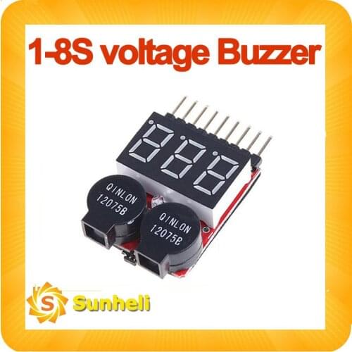 1S-8S Low Voltage Buzzer Alarm 2 IN1 Lipo Battery Voltage Tester volt meter monitor checker Dual Speaker