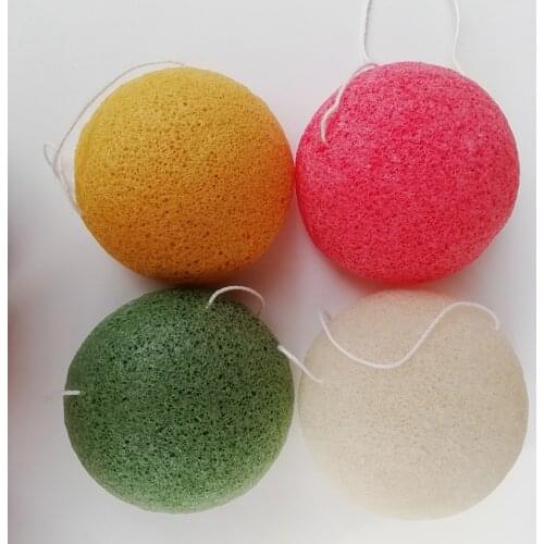 100Pcs ShinBay Natural Konjac Sponge for Washing Face Round konjac konnyaku sponge Lot Facial Cleansing Exfoliator Bathing Puff
