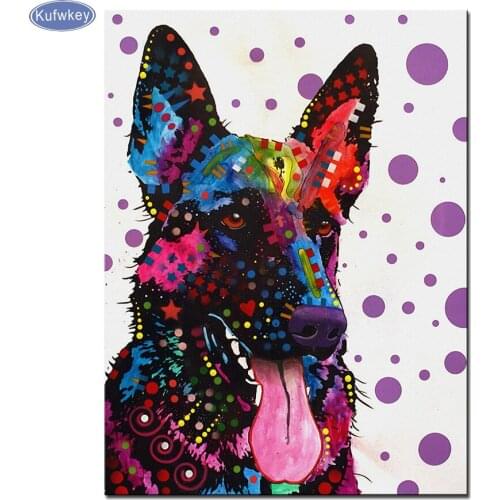 5d diy Diamond Painting German shepherd Cross Stitch 3d Diamond Embroidery dog Picture Of Rhinestones Full Square Diamond Mosaic