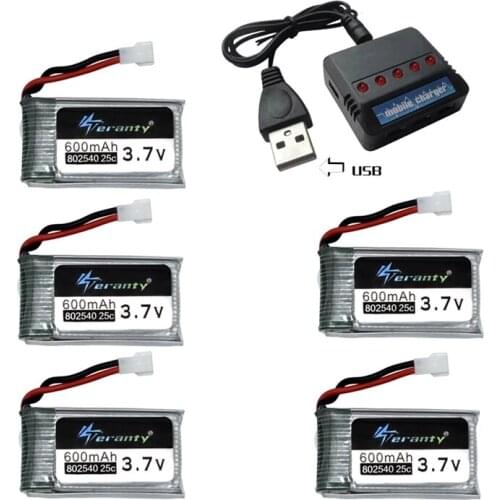 3.7V 600mAh Lipo Battery battery with charger For X5C X5SW X5SC X55 RC Quadcopter Spare Parts for S20 Drone 3.7v Battery