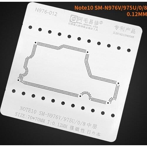 AMAOE Reballing Stencil for Samsung Note 10 Middle layer Tin Planting SM-N976V/975U/0.8 Solder Template Net