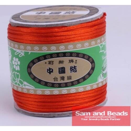 Free Shipping 165yardsx1.5mm Nylon Chinese Knot Macrame Cords Rattail Braided Bracelet cord Orange Red NCK09