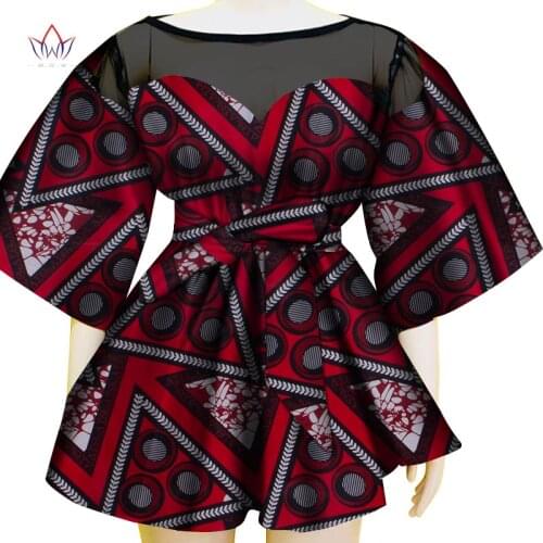 BintarealwaxAfrican Wax Print Dashiki Jumpsuit Plus Size 6XL Romper Jumpsuit Cloak Playsuit African Clothes for Women WY6580