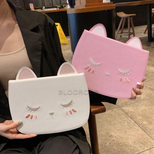 Cute Cat Cover for iPad 8th/7th 10.2 2020/2019 Air 1/2 9.7 Mini 1/2/3/4/5 7.9 Pro 10.5 11 PU Smart Tablet Case for Air 10.5 2019