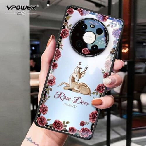 Tempered Glass Phone case protect girl Rose Clear Shockproof anti fall cases for huawei mate 40 pro mate 40 pro + glass cover