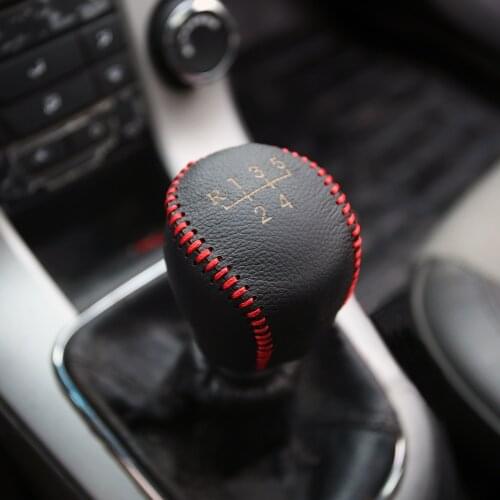 Black Leather Car Gear Head Shift Knob Protection Cover Gear Shift Protection For Chevrolet Chevy Cruze 2009 - 2018 Accessories
