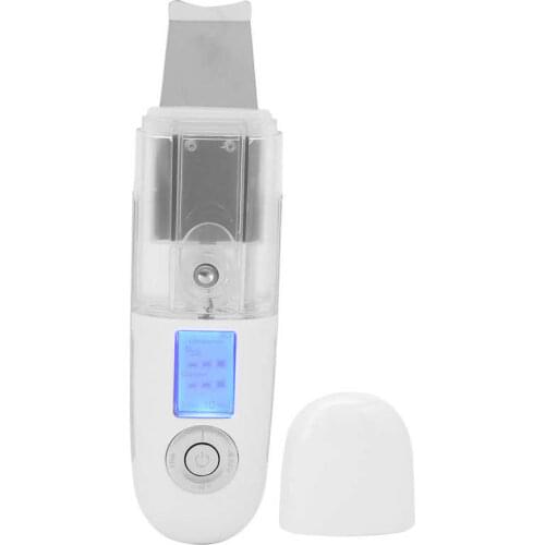 Electric Shaver Beard Trimmer 2‑In‑1 Mist Sprayer Ultrasonic Skin Scrubber Spatula Facial Pore Cleaner Face Scraper