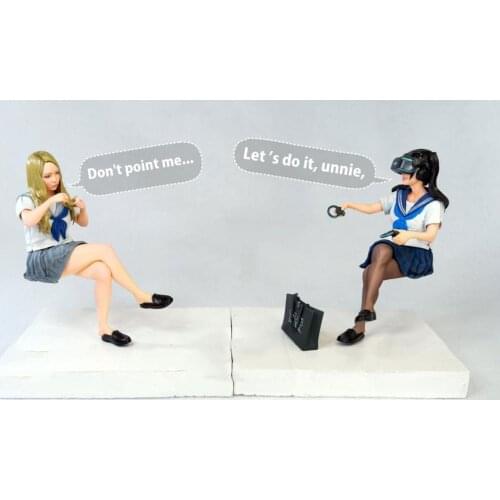 1/20 Scale Japanese Student uniform VR Sister Girl Miniature Static Modeling Unpainted DIY Female Figure Resin Model
