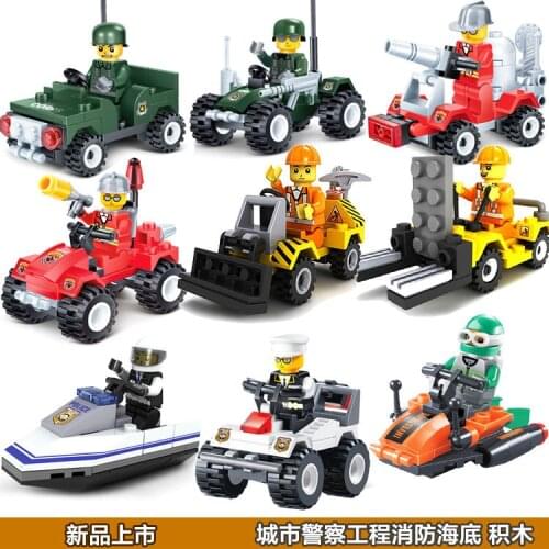 Single Sale Enlighten educational toysTanks Robot motorcycle plane Truck DIY toys building blocks,children toys playmobile gifts
