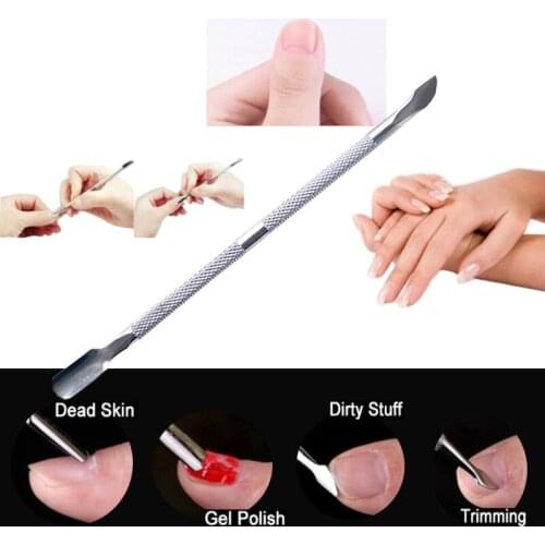 Cuticle Pusher Remover Nail Cleaner Manicure Tool Stainless Steel Remover Trimmer Spoon Cleaner Fingernail