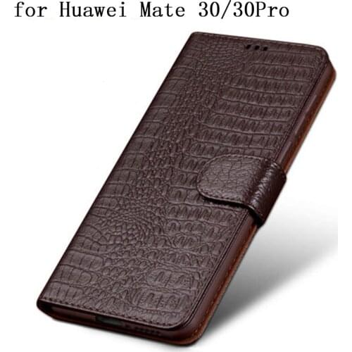 Crocodile Fashion Flip Case for Huawei Mate 30/30 Pro Genuine Cow Leather Phone Cover Cases for Huawei Mate30Pro Fundas Skin