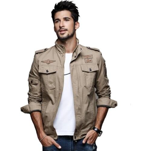 Spring Autumn New Men Motorcycle Clothing Jacket Air Force One Coats Slim Army Military Uniform Bomber Outerwear