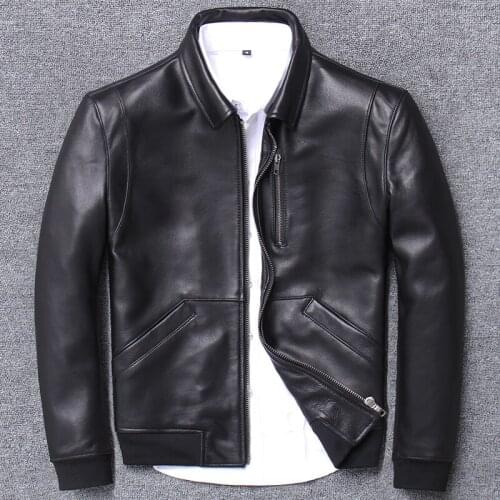 Haining Genuine Clothing Male Self-cultivation Sheep Skin Man Handsome Leather Jacket 2020 Autumn Loose Coat
