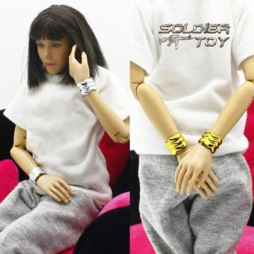 1/6 Scale Woman girl Metal Bracelet Female Wristband Jewelry Bracers Playing Toy F12" Action Figure Doll Body Accessory model