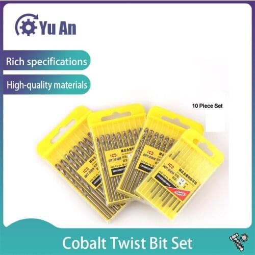 Cobalt Twist Drill Bit Set Drilling Iron Stainless Steel Special Metal Alloy Super Hard Straight Shank M35