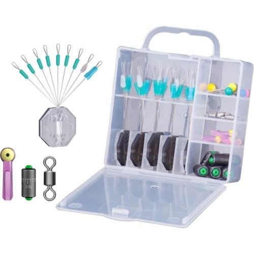 25PCS rubber fishing stopper fishing tackle kit fish float seat space bean carp fishing accessories set peach