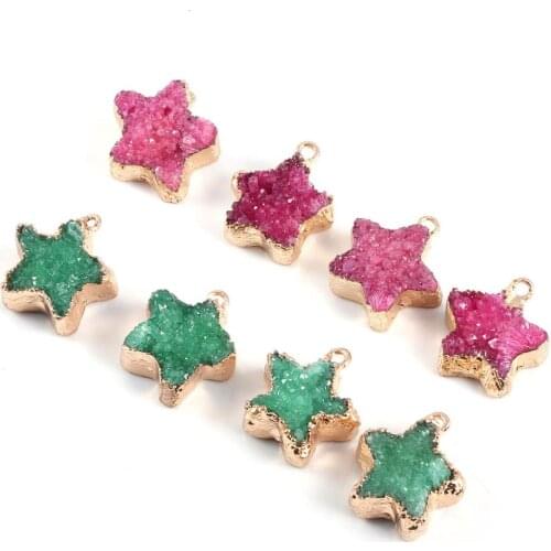 2020 New Natural Stone Star Shape Pendants Crystal Charms for DIY Jewelry Making Necklaces Bracelet