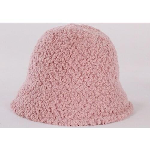 2021 New Women Winter Bucket Hat Felt LambsWool Fisherman Hat Lady Girl Autumn Winter Outdoor Fashion Solid Japanese Fur Panama