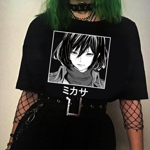 Attack On Titan Mikasa Ackerman Graphic HarajukuT Shirt Summer Hip Hop Tee Shirt Casual O Neck Tshirt For Women/Men
