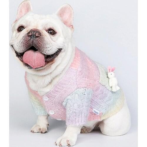French Bulldog Pet Clothes Small Dog Winter Cardigan Knit Apparel Cat Teddy Sweater Yorkshire Pomeranian Poodle Pug Clothing New