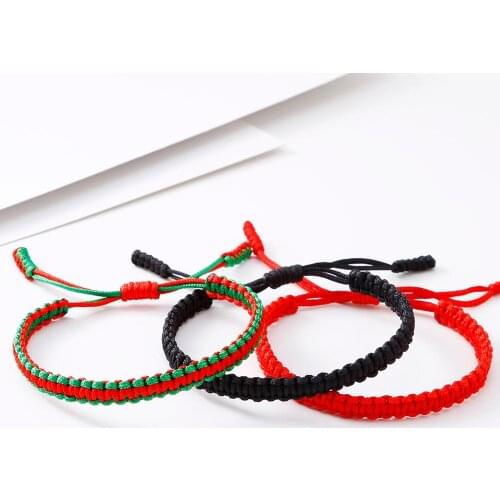 Good Lucky Thread Braided Bracelet for Men Women Handwoven Red Rope Tibetan Buddhist Handmade Bracelets & Bangles Charm Jewelry