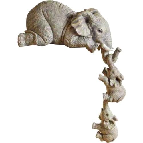 Elephant Resin Decoration Sweet Figurine Home Animal Ornament Desktop Decor Handmade Crafts Sculpture For Home Garden thrifty