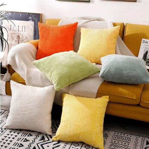 Striped Corduroy Sofa Bed Cushion Cover 45X45cm Decorative Throw Pillow Case Home Living Room Hotel Office Pillows Cover