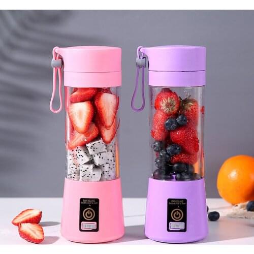 Portable Blender USB Mixer Two Blades Electric Juicer Machine Smoothie Blender Mini Food Processor Personal Lemon Squeezer