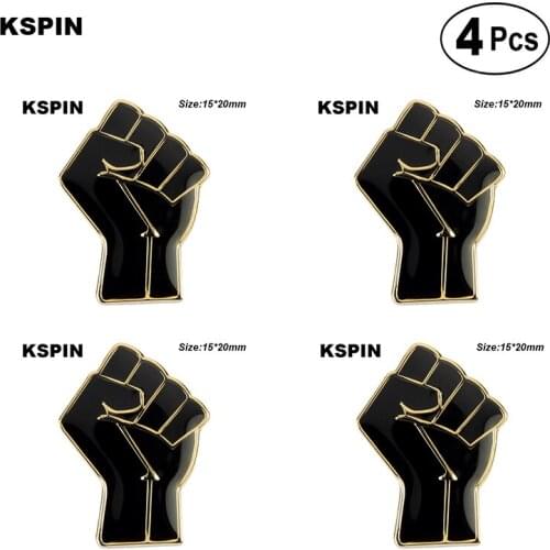 Raised Fist of Solidarity Flag Pin Lapel Pin Badge Brooch Icons 4pcs