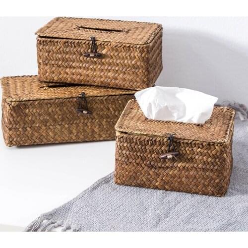 Simple and Modern Furnishings Decoration Straw Tissue Box Decoration