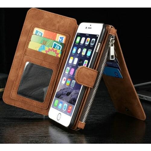 Retro Business Bag PU Leather Case Credit Card Holder Phone Wallet Case Purse Cover For iPhone X 5 5s 6 6S Plus 7 8 Plus