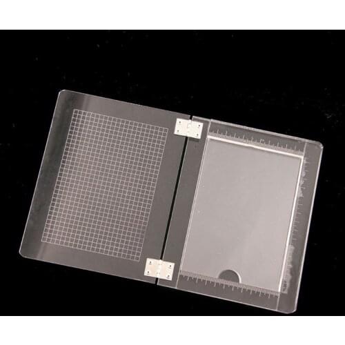 DIY Clear Handle Seal Stamp Block for Scrapbooking Photo Album Acrylic Stamps Positioning Tool