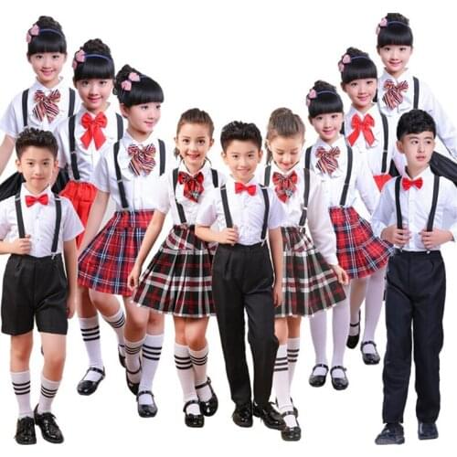 Children School Uniform for Girls Dress Student Class Clothes Matching Outfits Boys Wedding Choir Party Costumes Set
