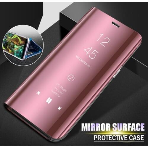 Clear View Mirror Smart Case For Samsung Galaxy S7 S8 S9 S10e S10 S20 S21 Note 8 9 10 20 Plus Ultra Leather Flip Stand Cover