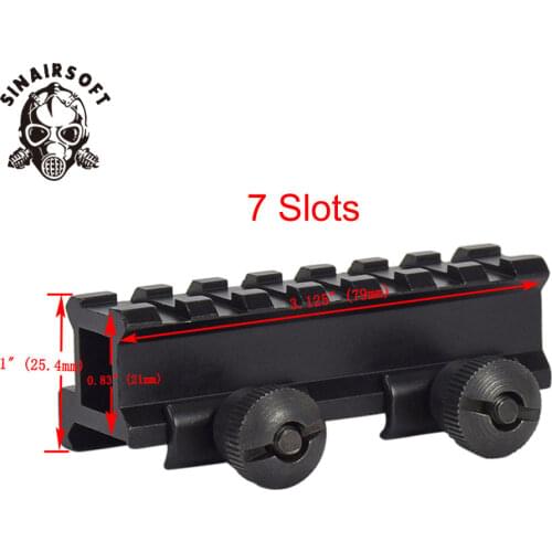 Top 7 Slots 0.83" High See through Super Compact Riser Picatinny/ Weaver Rail Adaptor Mount For Paintball shooting hunting parts