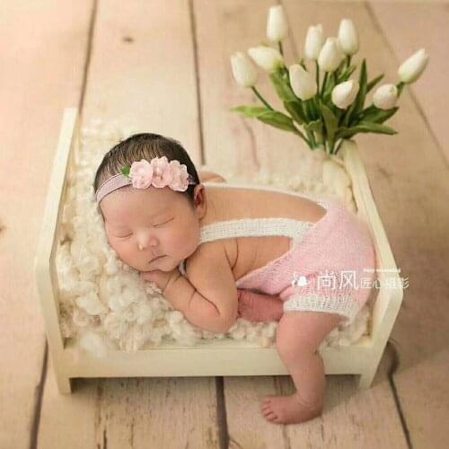 Vintage Newborn Bed Props Baby Photography Wooden Bowl Crafts Newborn Girl Wood Basket Nest Photo Props