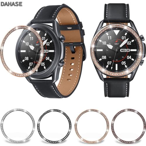 Women Bling Diamond Protect Case For Samsung Galaxy Watch 3 41mm Cover Adhesive Bezel Frame